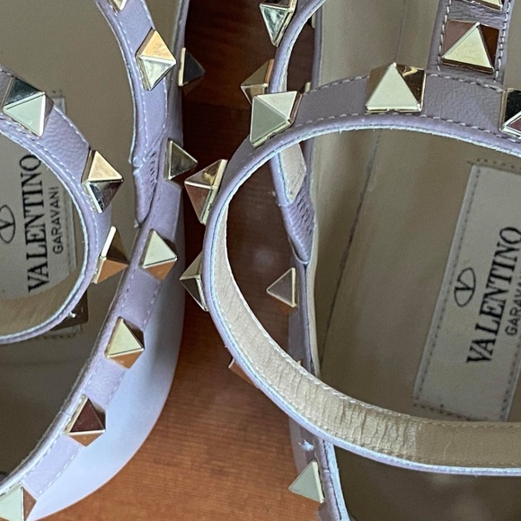 Valentino Rockstud Accents Leather Ballet Flats - Picture 5 of 6
